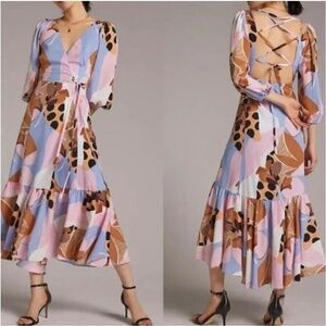 anthropologie hutch bloom wrap maxi dress